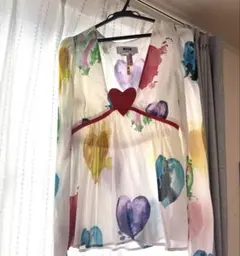 MSGM カラフルハートプリントチュニック