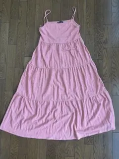 ピンク ストライプ キャミワンピース