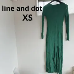 1点もの✨️line and dot 【XS】グリーンロングワンピース おしゃれ