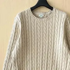 エルエルビーン　コットンニット　ケーブル　セーター　ベージュ　　L