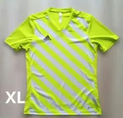 adidas 蛍光イエロー ストライプ Tシャツ