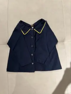 LEOCA ネイビー 長袖シャツ イエロー襟