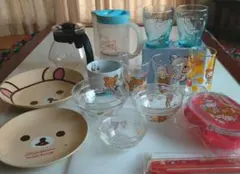 リラックマ　ガラス小鉢　　マグカップ　プレート　食器グッズまとめ売り　15点