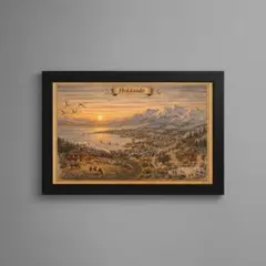 No.480 北海道 雪景色風景 フレーム付き A4 ポスター