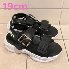 NUOVO GIRL スポーツサンダル　ブラック　19cm