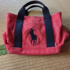 セール　ポロ・ラルフ・ローレン 赤 キャンバストートバッグ
