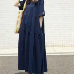 champion フリークスストア　別注　半袖　ワンピース　Sサイズ　ネイビー