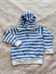 ポローラルフローレン　ストライプフード付きパーカー 110サイズ