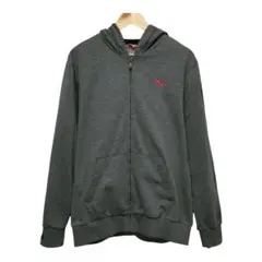 puma プーマ フルジップスウェットパーカー 刺繍ロゴ プリントロゴ グレー