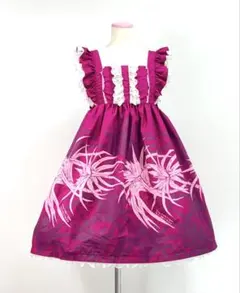 パープル花柄ロリータ　ジャンパースカート