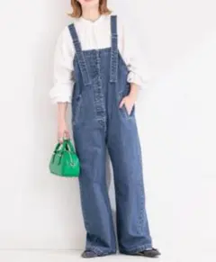 B.C STOCK デニム Vネック サロペット ワイドレッグ B.C STOCK デニム Vネック サロペット ワイドレッグ ベーセー