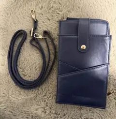 【新品未使用】ネイビー スマホショルダーバッグ EMILIA&CO 財布