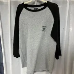 ステューシー ラグランTシャツ 七分丈七分袖 ロンTS グレーSSリンク