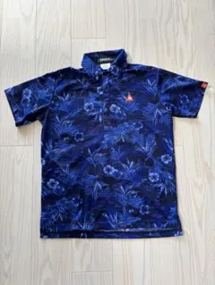 ルコック ゴルフ コレクション 総柄 ボタニカル アロハ 半袖 ポロシャツ 美品