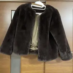 ダークブラウン ファーコート