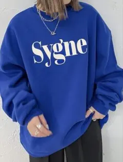 apres jour mignon Sygne オーバーサイズスウェット 青