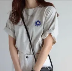 COURO フラワーワッペン無地 Tシャツ L