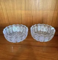 A. ボヘミアンガラス　クリスタルカットガラス　デザートボウル 2個セットのサムネイル