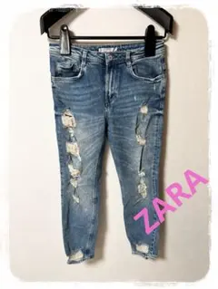 ☘️P1☘ZARA ダメージ ストレッチ スキニーデニム 36