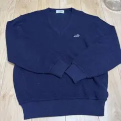 Crocodile ネイビー Vネックセーター LLサイズ