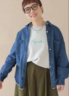 スタジオクリップ　バヤコさんコラボ　やわらかデニムBIG シャツジャケット