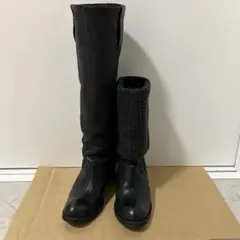 ラボキゴシワークス　 本革　ニット　ロング・ショートツーウェイブーツ　23cm