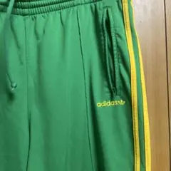 【希少】アディダス トラックパンツ ブラジルカラー 刺繍ロゴ グリーン XO