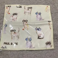未使用PAUL & JOE 猫柄 タオルハンカチ ノベルティ
