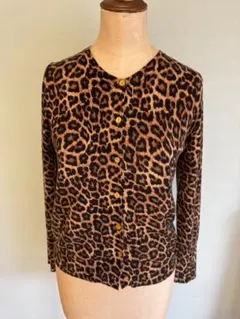 長袖カーディガンレオパード