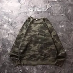 90’s OPEN TRAILS トレーナー　迷彩柄　カモフラ　ラグラン