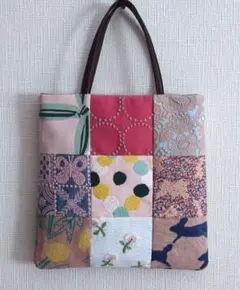 ミナペルホネン　パッチワーク　anemone　ミニトートバッグ