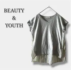 【BEAUTY&YOUTH】フレンチスリーブTシャツ カットソー グレー M