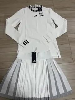 新品　adidas ゴルフ　モックネック　フレアースカート　　セットアップ　S