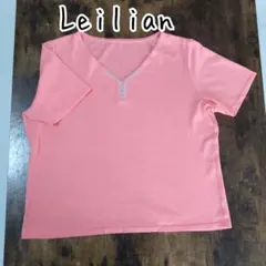 Leilian ラインストーン Vネック 上品