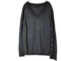 iCB アイシービー　モヘヤ混長袖ニット　Vネック　秋冬　毛　S　アシンメトリー