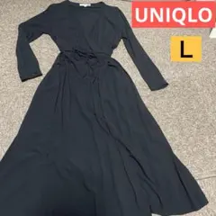 UNIQLO イネス ワンピース カシュクール ブラック ラップドレス