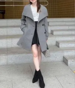 rienda 25オーバーネックシンデレララインミニコート