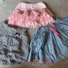 キッズ服 スカートパンツ　3点セット