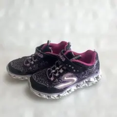 Skechers S Lights ブラック/ピンク スニーカー18cm
