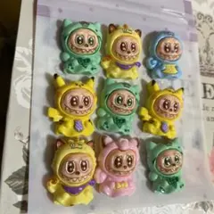 キャラクター型デコレーションパーツ9個セット