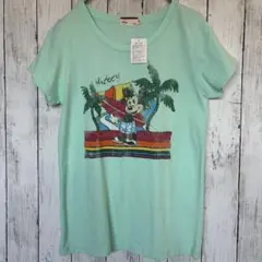 新品 ミッキーマウス Tシャツ レトロ ビンテージ M ミントグリーン