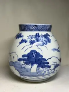 景徳鎮 青花磁器 竜紋将軍貯蔵缶 装飾品 現代工芸品 美術品 置物 景徳鎮 青花纏之連蓋缶 茶壺 陶磁器 装飾品 現代工芸品 美術品 置物