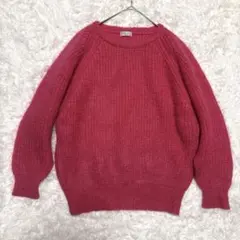 【冬物・処分価格】シュアレディ モヘア風ふんわりニット ピンク ラグラン袖（M）