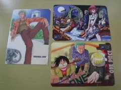 ワンピース　マウスパッド／下敷き　3枚セット　ジャンボカードダス　ゾロ・サンジ他