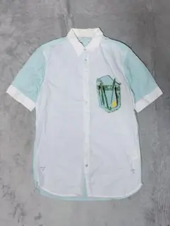 DIESEL ディーゼル プリント デザイン ポケット 半袖 シャツ 白