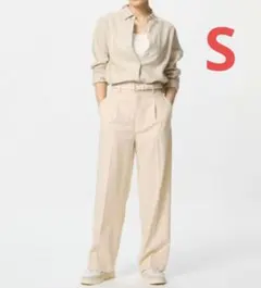 ユニクロ　UNIQLO　タックワイドパンツ　丈標準　Sサイズ　新品