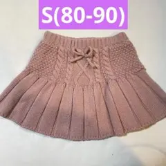 petit main ニットスカート スカッツ ピンク S 80 90 95