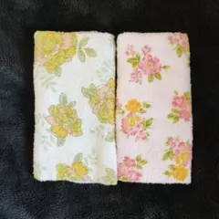花柄フェイスタオル2枚セット