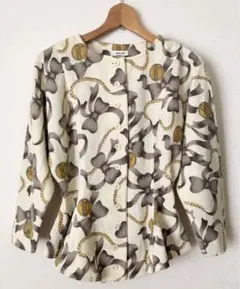 昭和レトロ ヴィンテージ 日本製 ニット ジャケット セットアップ リボン柄