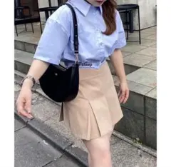 NICE CLAUP ベージュ プリーツスカート